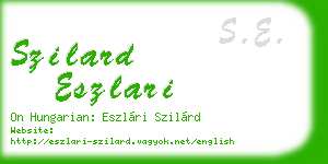 szilard eszlari business card